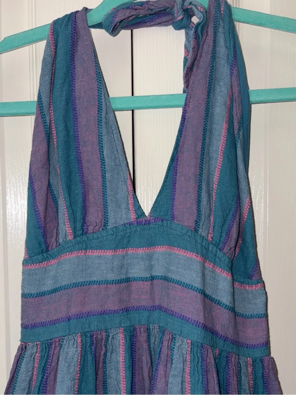 URBAN OUTFITTERS BETSEY LINEN HALTER MIDI size S